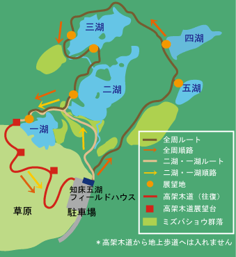 知床五湖ヒグマ活動期MAP